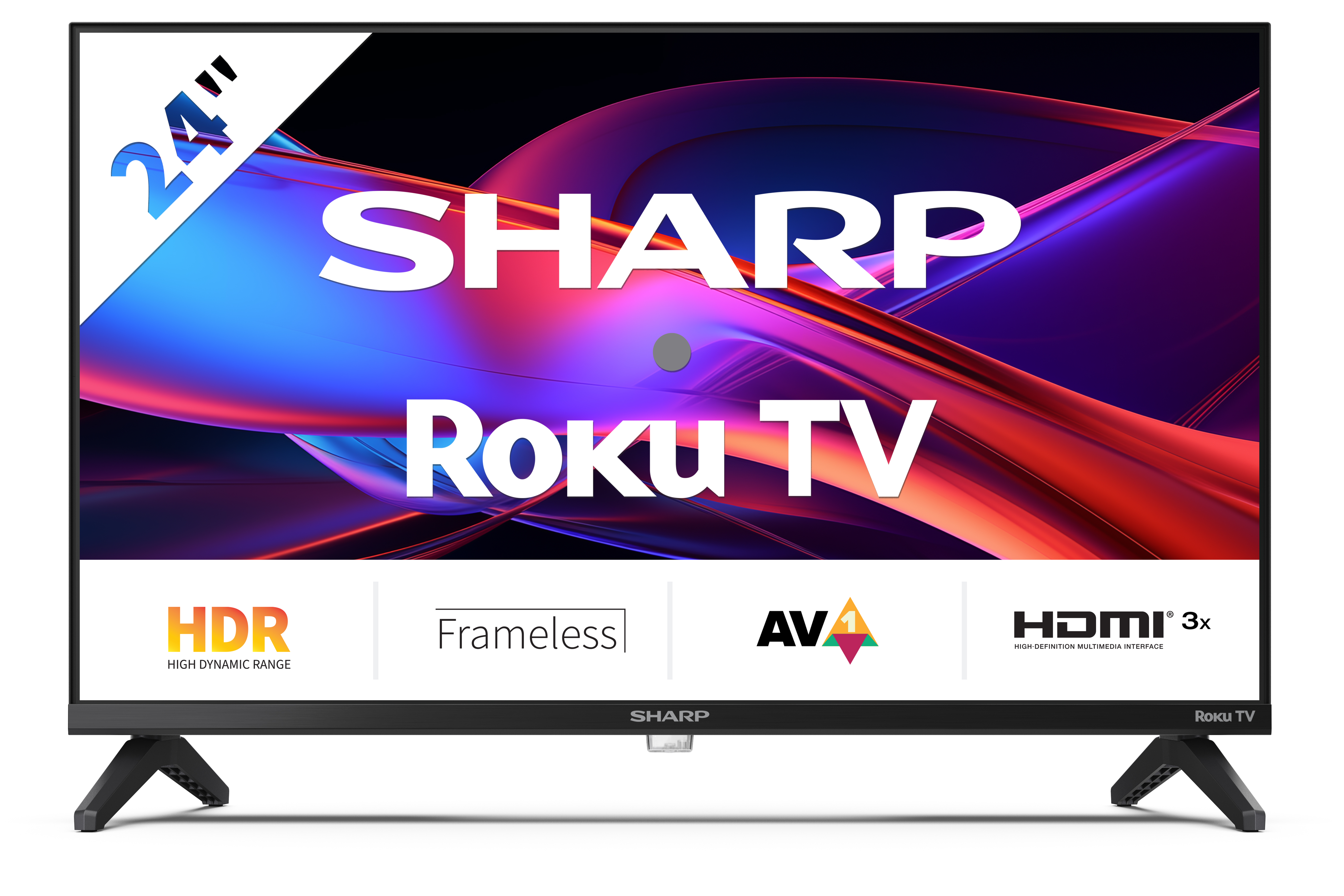 Sharp TV 24FA6E – LED HD Ready 24 Pollici, 3 HDMI, 2 USB, Sintonizzatore DVB-T2/S2, HEVC, Nero